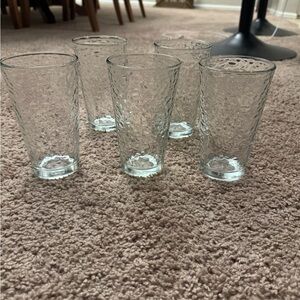 Textured Clear Glass Tumbler Set